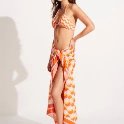 Seafolly Ladies Modern Take Sarong - Mandarin -Seafolly shop 55047 SG Mandarin 4
