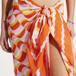 Seafolly Ladies Modern Take Sarong - Mandarin -Seafolly shop 55047 SG Mandarin 6