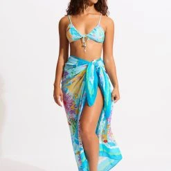 Seafolly Ladies Under The Sea Sarong - Blue Mist