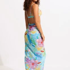 Seafolly Ladies Under The Sea Sarong - Blue Mist -Seafolly shop 55051 SG Blue 20Mist 5