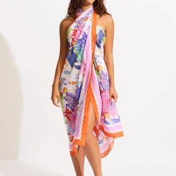 Seafolly Ladies Under The Sea Sarong - White -Seafolly shop 55051 SG White 7