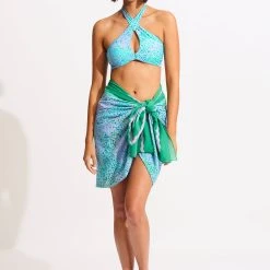 Seafolly Ladies Sea Skin Sarong - Vivid Green -Seafolly shop 55052 SG VividGreen 10