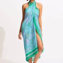 Seafolly Ladies Sea Skin Sarong - Vivid Green -Seafolly shop 55052 SG VividGreen 9