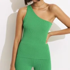 Seafolly Ladies Sea Skin Rib Knit Short - Green -Seafolly shop 55056 KN Green 8