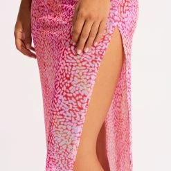 Seafolly Ladies Sea Skin Mesh Cover Up - Fuchsia Rose -Seafolly shop 55062 CU FuchsiaRos 6