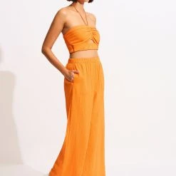 Seafolly Ladies Crinkle Beach Pant - Mandarin 9 Seafolly Ladies Crinkle Beach Pant - Mandarin -Seafolly shop 55064 PA Mandarin 5