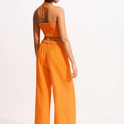 Seafolly Ladies Crinkle Beach Pant - Mandarin 10 Seafolly Ladies Crinkle Beach Pant - Mandarin -Seafolly shop 55064 PA Mandarin 6