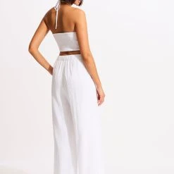 Seafolly Ladies Crinkle Beach Pant - White -Seafolly shop 55064 PA White 6