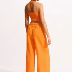 Seafolly Ladies Crinkle Crop Top - Mandarin -Seafolly shop 55065 TO Mandarin 6