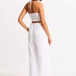 Seafolly Ladies Crinkle Crop Top - White -Seafolly shop 55065 TO White 6