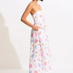 Seafolly Ladies Under The Sea Strapless Maxi Dress - White -Seafolly shop 55076 DR White 5