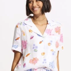 Seafolly Ladies Under The Sea Beach Shirt - White