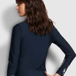 Seafolly Ladies Folklore Long Sleeve Sunvest - True Navy -Seafolly shop 60203 933 True 20Navy 5