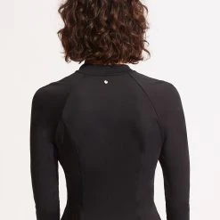 Seafolly Ladies Seafolly Collective Long Sleeve Sunvest - Black -Seafolly shop 60267 942 Black 4