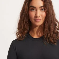 Seafolly Ladies Seafolly Collective Short Sleeve Sunvest - Black -Seafolly shop 60280 942 Black 7