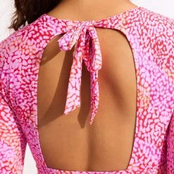 Seafolly Ladies Sea Skin Long Sleeve Crop Rashie - Fuchsia Rose -Seafolly shop 60282 064 FuchsiaRos 7