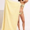 Seafolly Ladies Marina Stripe Towel - Lemon