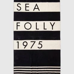 Seafolly Ladies Folly Stripe Towel - Black