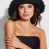 Seafolly Ladies Fringe Bucket Hat - Black