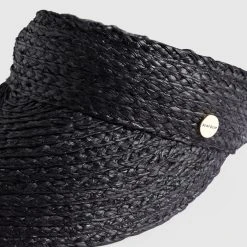 Seafolly Ladies Raffia Visor - Black -Seafolly shop 71802 HT Black 4