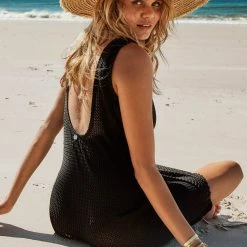 Seafolly Ladies Raffia Fringe Tie Hat - Natural -Seafolly shop 71812 HT Natural 6