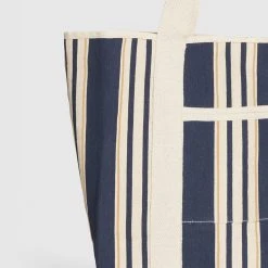 Seafolly Ladies Multi Stripe Canvas Tote - True Navy -Seafolly shop 71822 BG True 20Navy 3 dabf4053 cbff 4b23 8176 8432a081315d