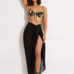 Seafolly Ladies Textured Cotton Beach Wrap - Black 15 Seafolly Ladies Textured Cotton Beach Wrap - Black -Seafolly shop 71830 Black 8