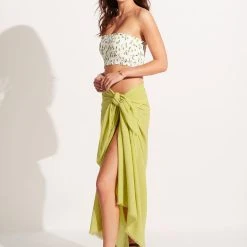 Seafolly Ladies Textured Cotton Beach Wrap - Soft Olive 11 Seafolly Ladies Textured Cotton Beach Wrap - Soft Olive -Seafolly shop 71830 SoftOlive 2