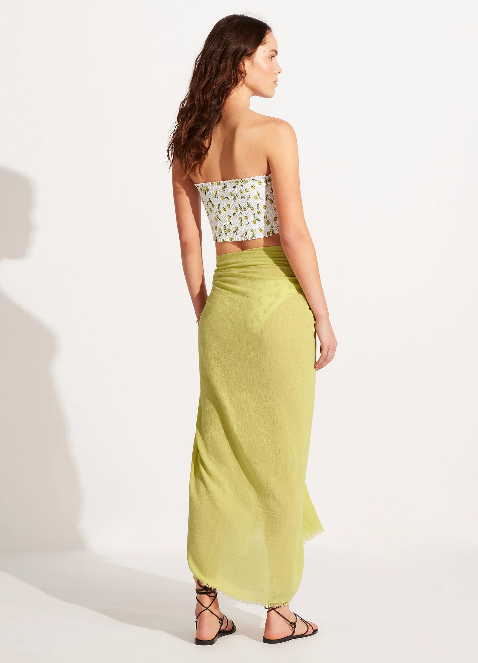 Seafolly Ladies Textured Cotton Beach Wrap - Soft Olive 5 Seafolly Ladies Textured Cotton Beach Wrap - Soft Olive - Image 3