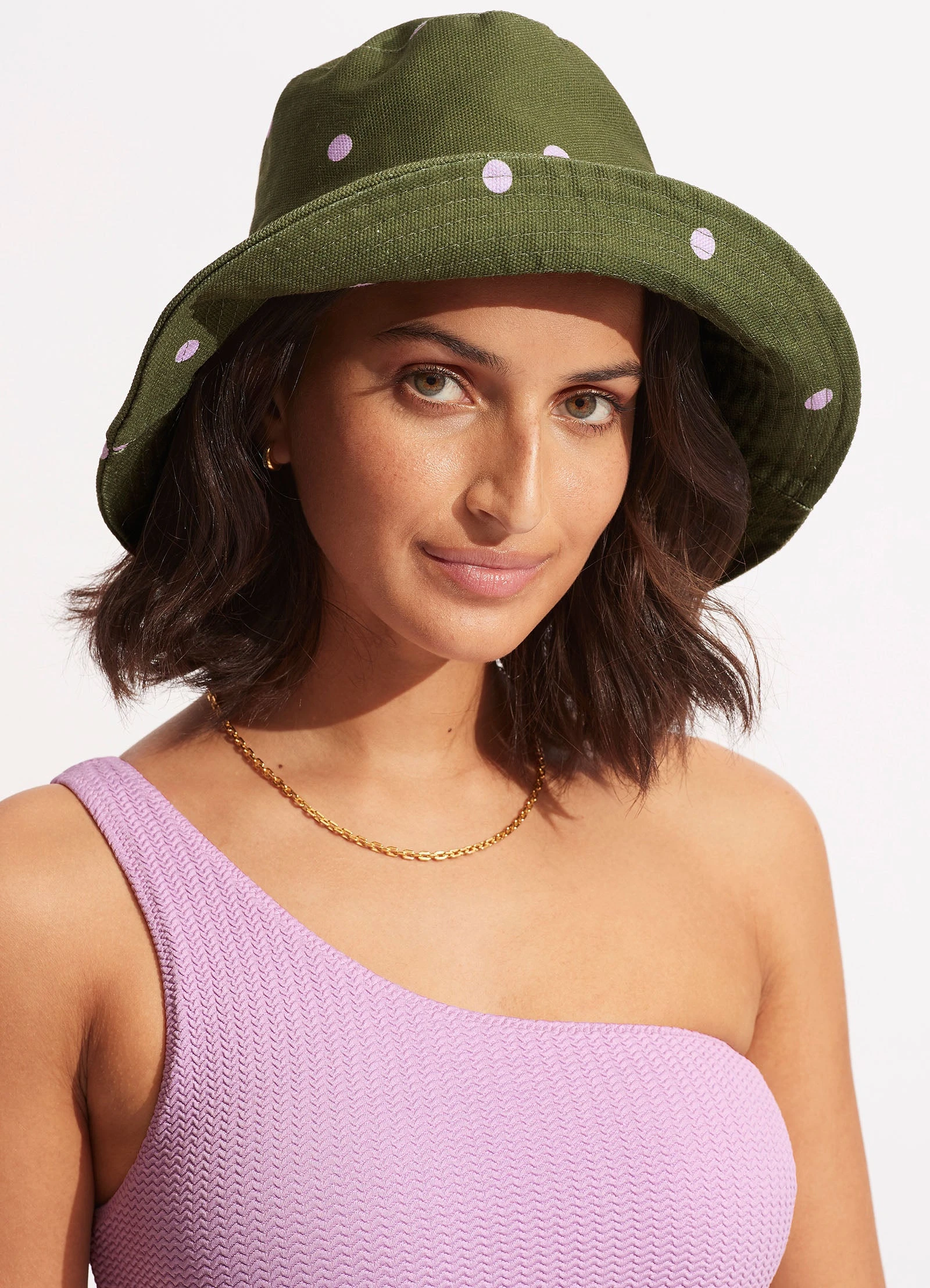 Seafolly Ladies Paradise Spot Bucket Hat - Avocado 3 Seafolly Ladies Paradise Spot Bucket Hat - Avocado