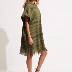 Seafolly Ladies Towel Poncho - Avocado 10 Seafolly Ladies Towel Poncho - Avocado -Seafolly shop 71847 TL Avocado 3