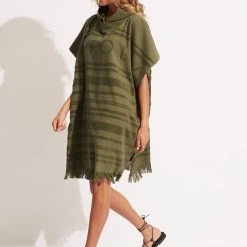 Seafolly Ladies Towel Poncho - Avocado 11 Seafolly Ladies Towel Poncho - Avocado -Seafolly shop 71847 TL Avocado 4