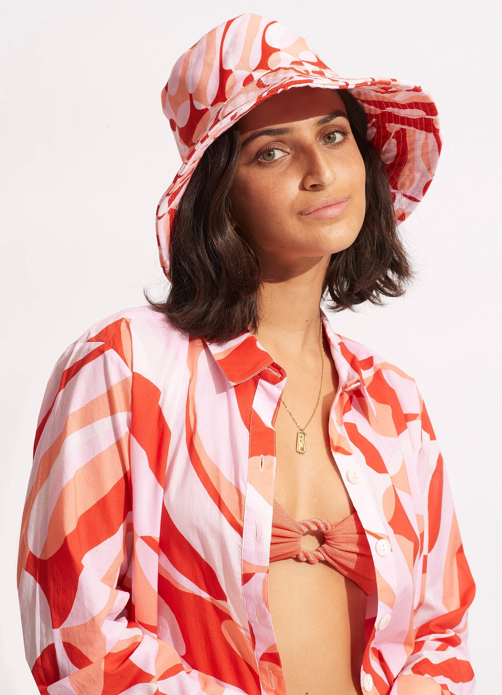 Seafolly Ladies Poolside Bucket Hat - Chintz Pink 4 Seafolly Ladies Poolside Bucket Hat - Chintz Pink - Image 2