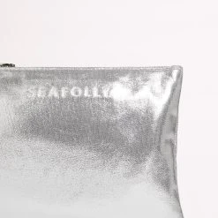 Seafolly Ladies Metallic Clutch - Silver 8 Seafolly Ladies Metallic Clutch - Silver -Seafolly shop 71858 BG Silver 3