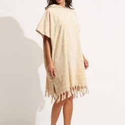Seafolly Ladies SF Monogram Towel Poncho - Natural -Seafolly shop 71867 TL Natural 3