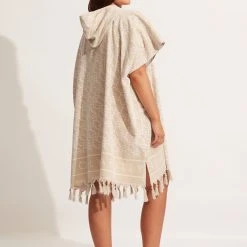 Seafolly Ladies SF Monogram Towel Poncho - Natural -Seafolly shop 71867 TL Natural 5