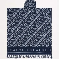 Seafolly Ladies SF Monogram Towel Poncho - True Navy -Seafolly shop 71867 TL True 20Navy 8