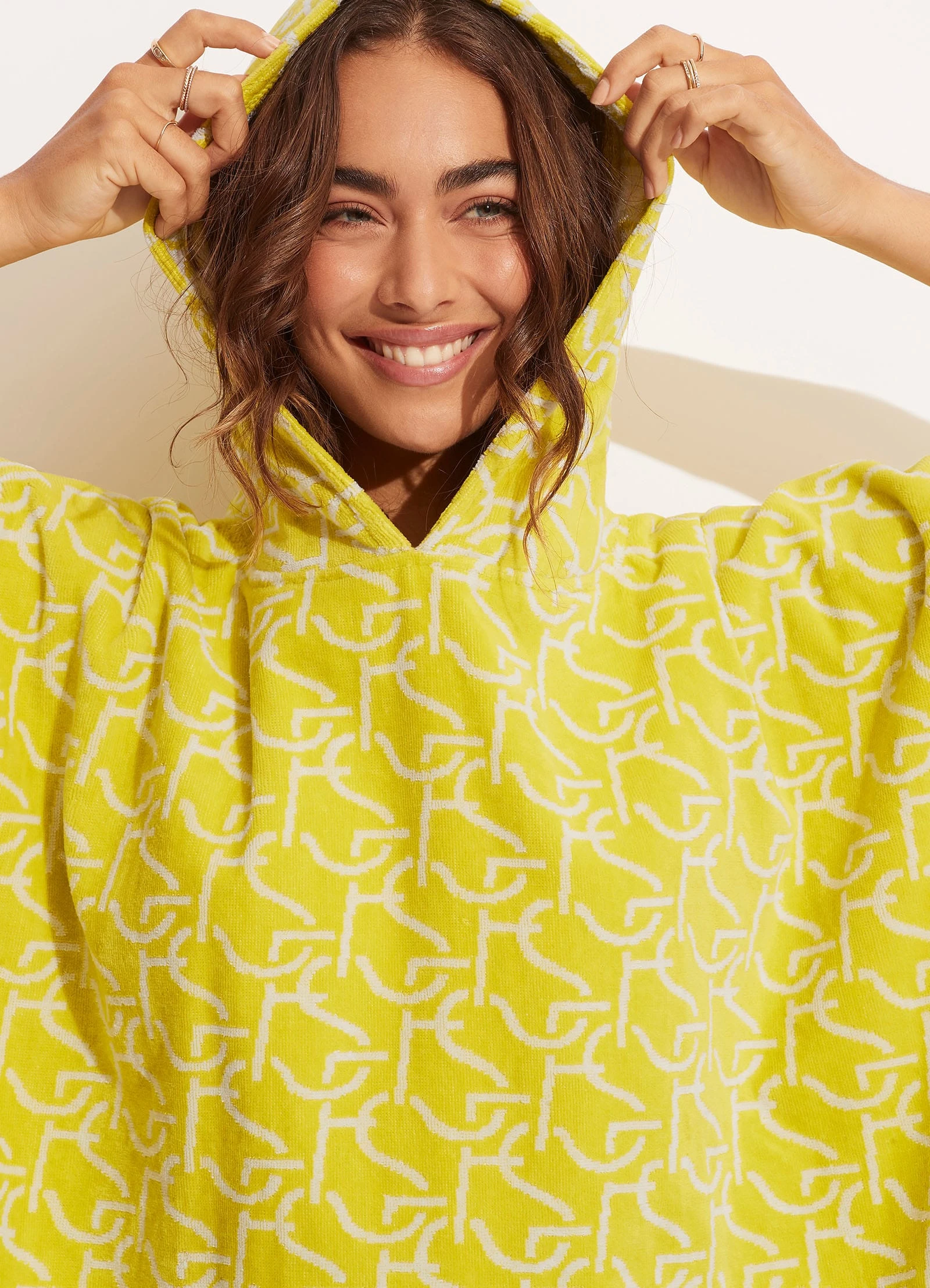 Seafolly Ladies SF Monogram Towel Poncho - Wild Lime 6 Seafolly Ladies SF Monogram Towel Poncho - Wild Lime - Image 4