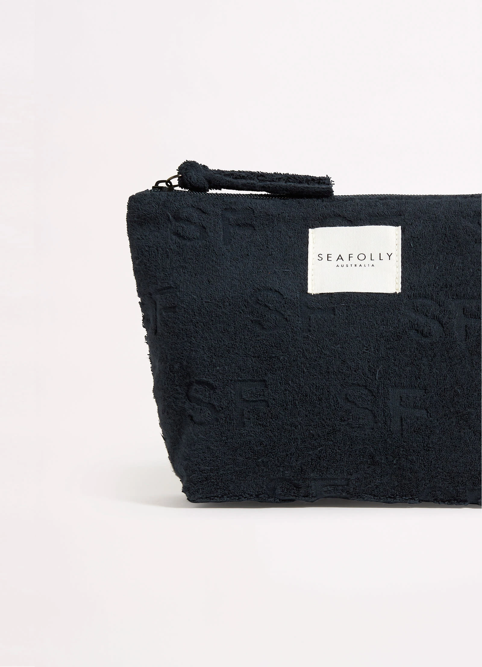 Seafolly Ladies Logo Terry Pouch - True Navy 5 Seafolly Ladies Logo Terry Pouch - True Navy - Image 3