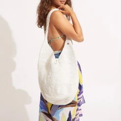 Seafolly Ladies Cocoon Woven Tote - White