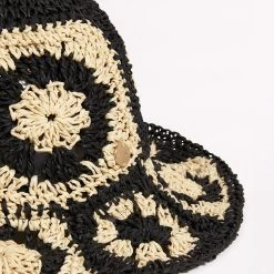 Seafolly Ladies Crochet Hat - Black/Natural -Seafolly shop 71884 HT Black 21Natu 3