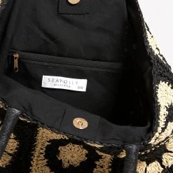 Seafolly Ladies Crochet Tote - Black/Natural 10 Seafolly Ladies Crochet Tote - Black/Natural -Seafolly shop 71885 BG Black 21Natu 4