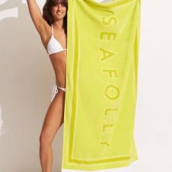 Seafolly Ladies Summer Solstice Towel - Wild Lime -Seafolly shop 71896 TL Wild 20Lime 1