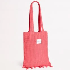 Seafolly Ladies Waffle Towel & Tote Set - Sun Kissed Coral -Seafolly shop 71897 TL SunKisdCrl 3