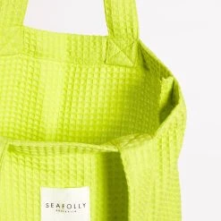 Seafolly Ladies Waffle Towel & Tote Set - Wild Lime -Seafolly shop 71897 TL Wild 20Lime 5