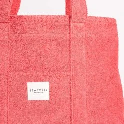 Seafolly Ladies Terry Beach Tote - Sun Kissed Coral -Seafolly shop 71898 BG SunKisdCrl 3