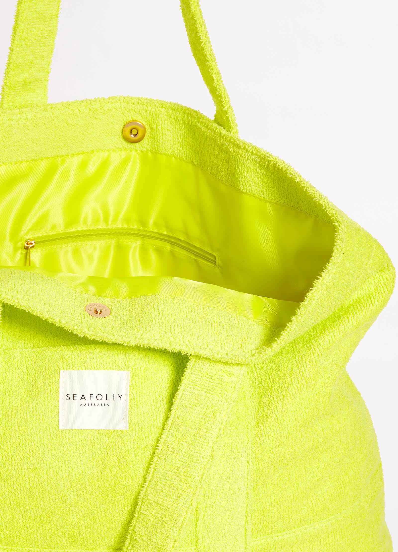 Seafolly Ladies Terry Beach Tote - Wild Lime 6 Seafolly Ladies Terry Beach Tote - Wild Lime - Image 4