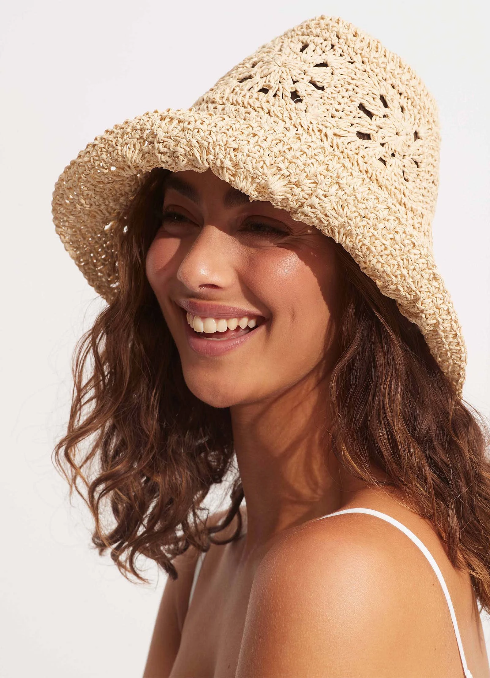 Seafolly Ladies Mandalay Crochet Hat - Natural 3 Seafolly Ladies Mandalay Crochet Hat - Natural