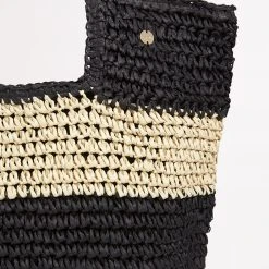 Seafolly Ladies Splice Woven Tote - Black/Natural -Seafolly shop 71928 BG Black 21Natu 3
