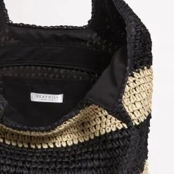 Seafolly Ladies Splice Woven Tote - Black/Natural -Seafolly shop 71928 BG Black 21Natu 4